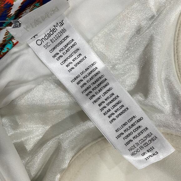 OndadeMar Balsam Bandeau One Piece NWT Sz L Multi Color UPF 50+ UV Protection - Picture 8 of 11